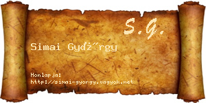 Simai György névjegykártya