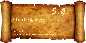 Simai György névjegykártya